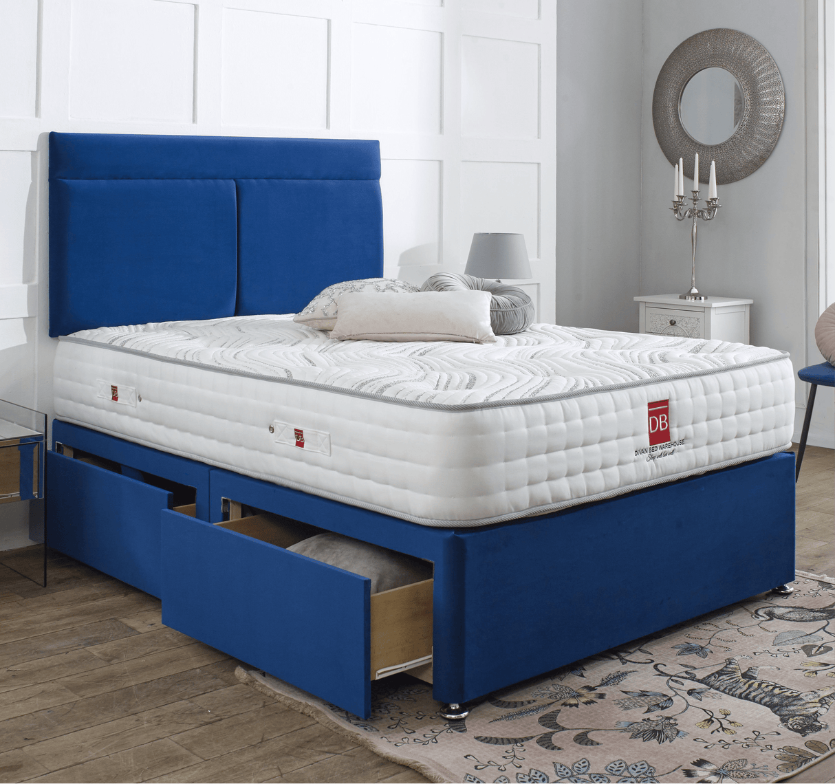 Sicily Divan Bed Set with Headboard - Divan Bed Warehouse