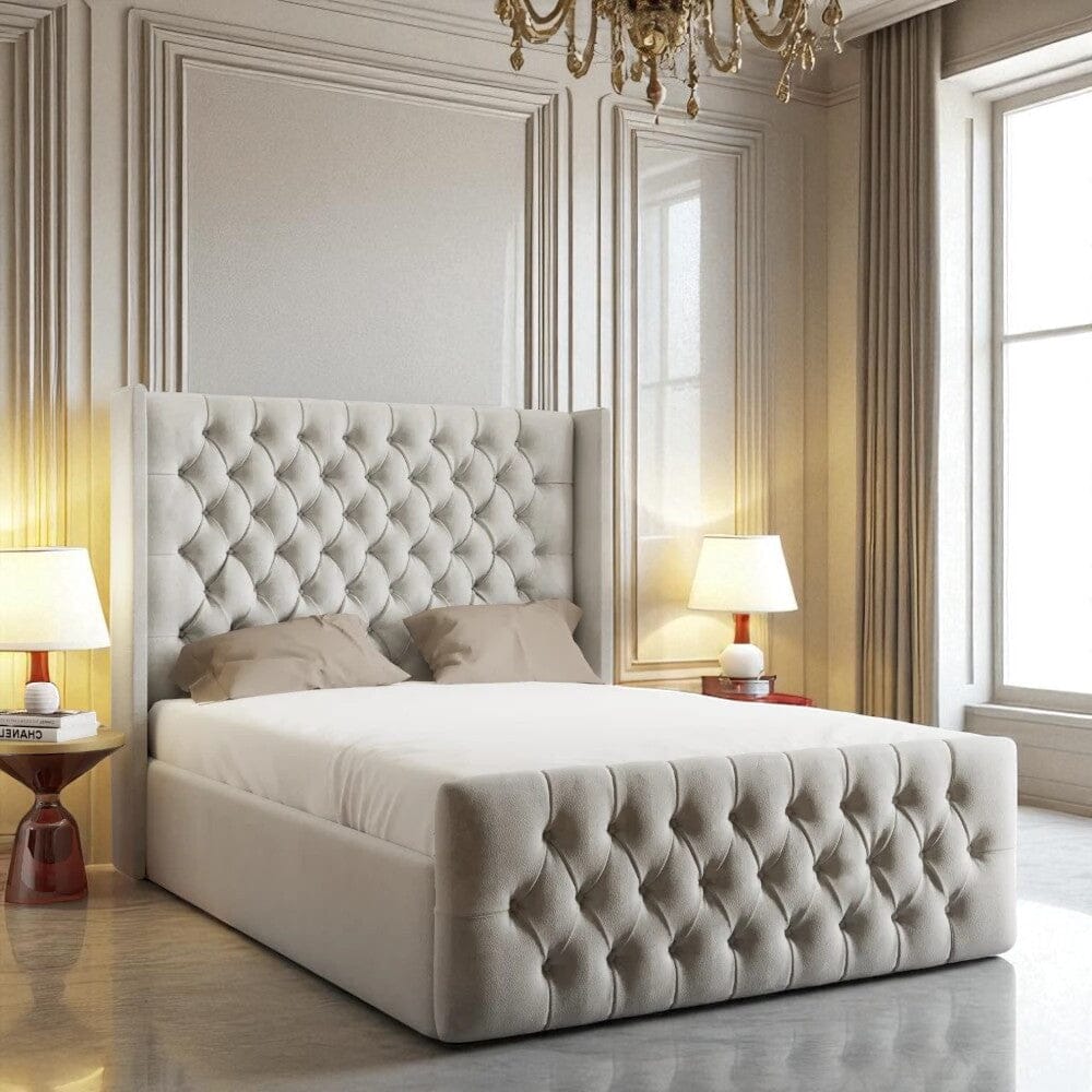 Dolce Wingback Ottoman Storage Bed Frame - Divan Bed Warehouse