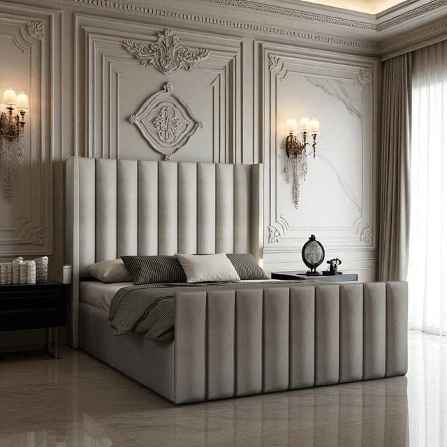 Maya Wingback Ottoman Storage Bed Frame - Divan Bed Warehouse