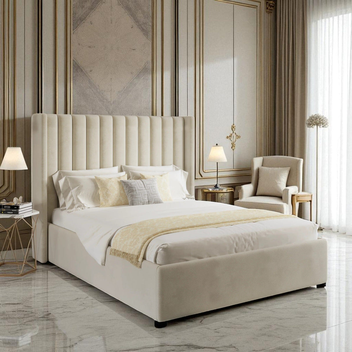 Sera Wingback Ottoman Storage Bed Frame - Divan Bed Warehouse