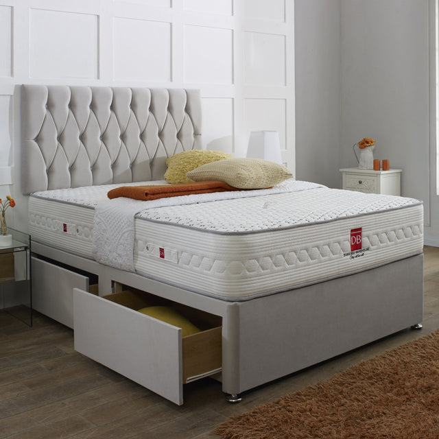 Belgravia Divan Bed Set with Button Headboard - Divan Bed Warehouse