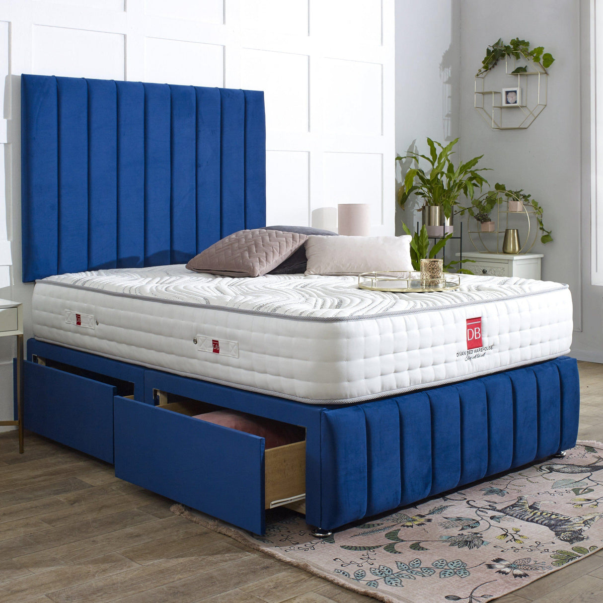 Savannah Divan Bed Set with Tall Headboard and Footboard - Divan Bed Warehouse