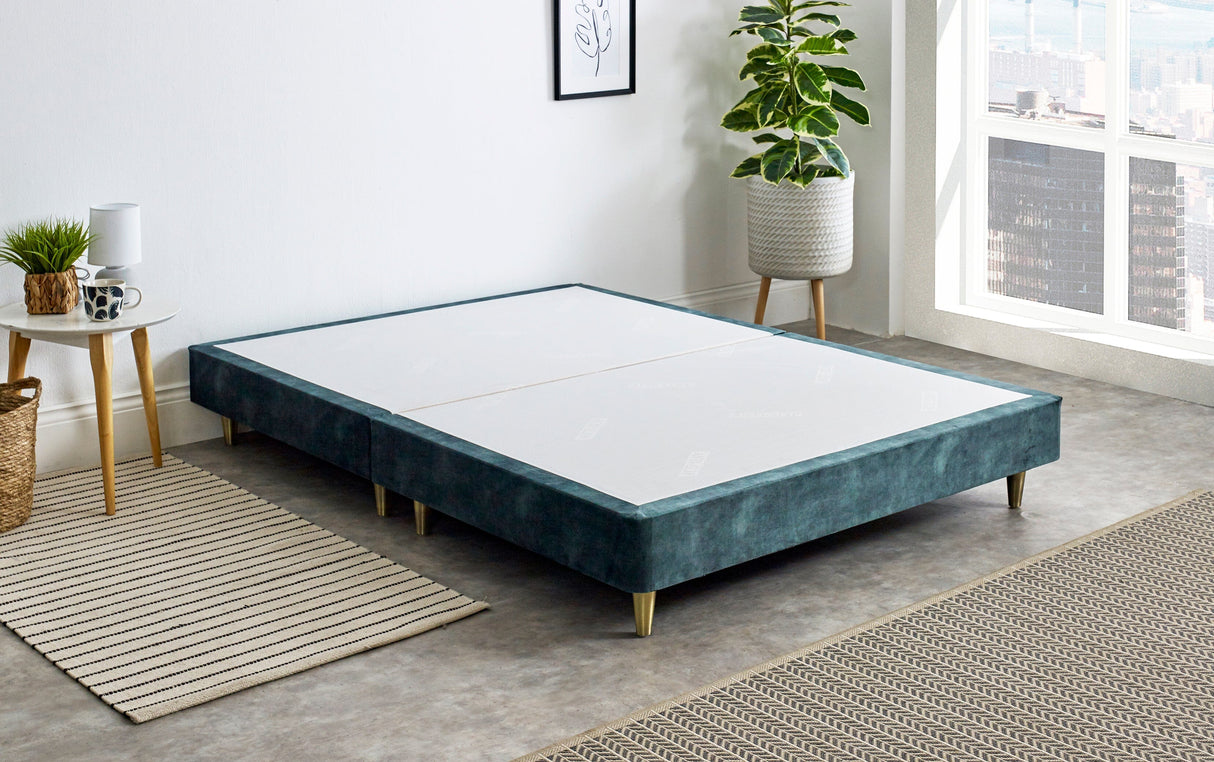 Low Divan Bed Base On Metal Bronze Legs - Divan Bed Warehouse