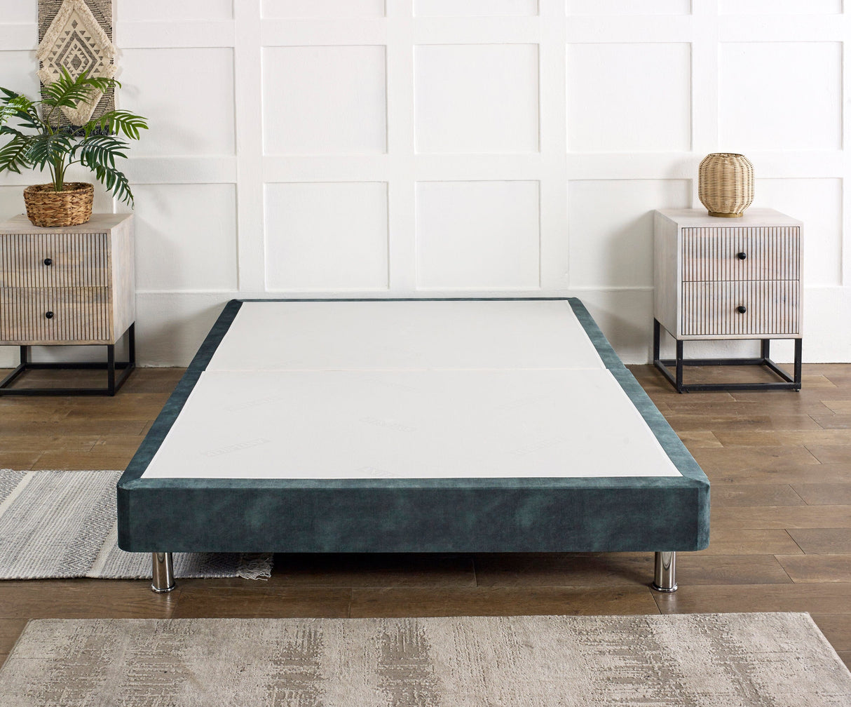 Low Divan Bed Base On Chrome Metal Legs - Divan Bed Warehouse