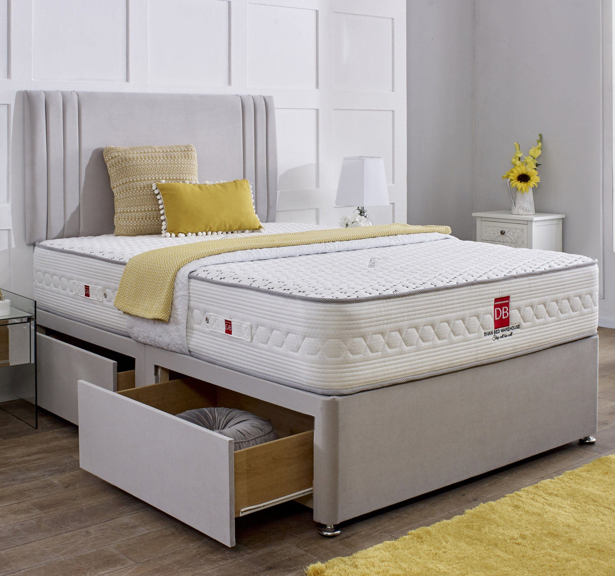 Valencia Divan Bed Set with Headboard - Divan Bed Warehouse