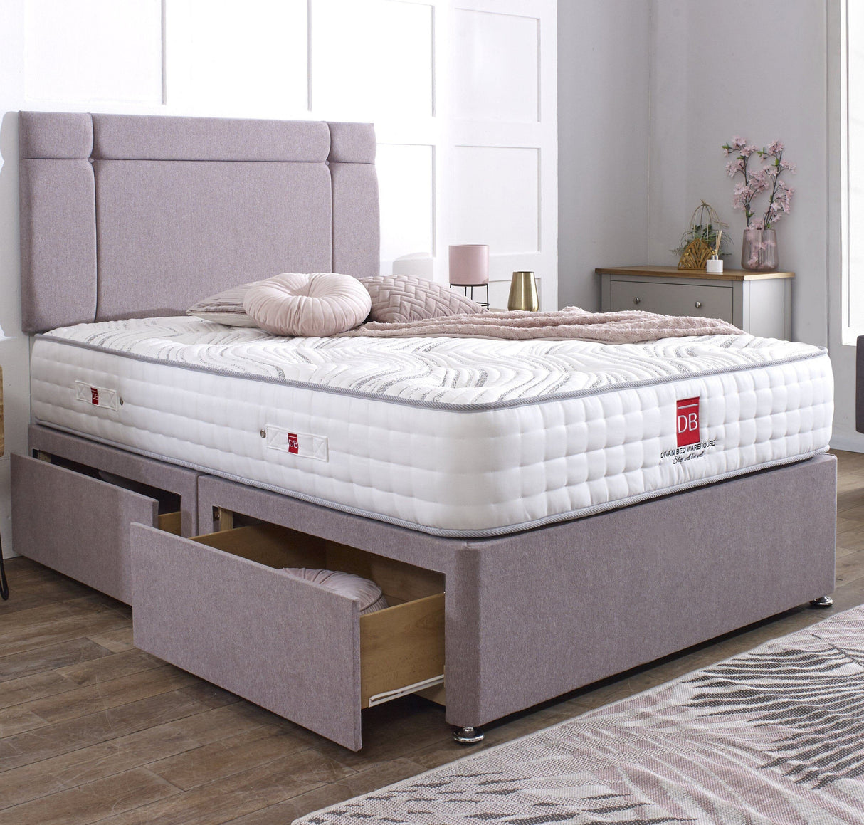 Sienna Divan Bed Set with Button Headboard - Divan Bed Warehouse