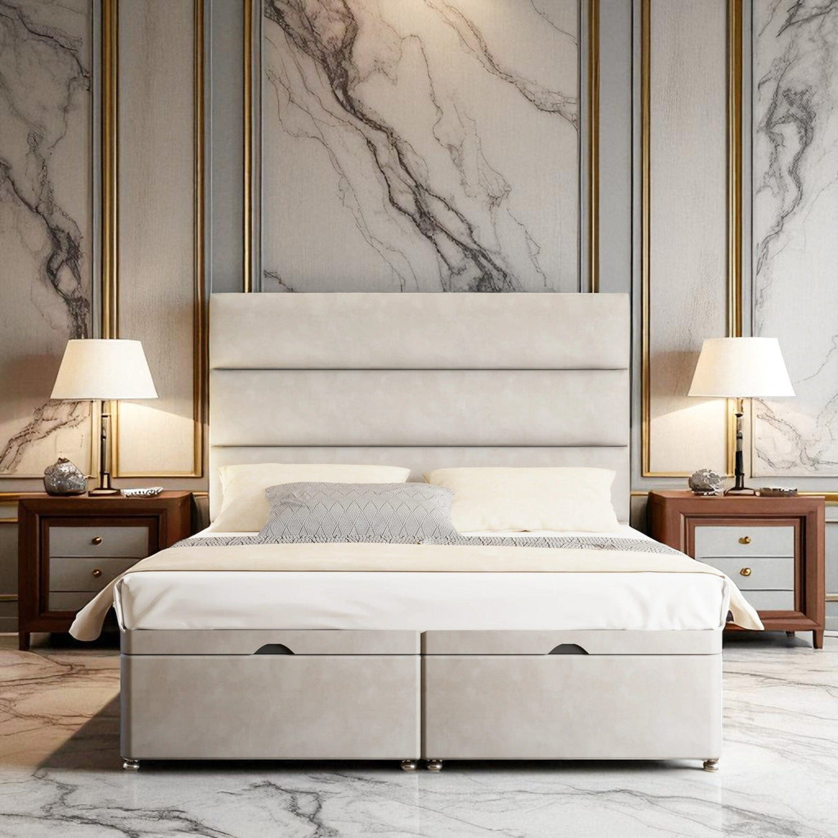 Fiorenza Ottoman Storage Divan Bed Set - Divan Bed Warehouse