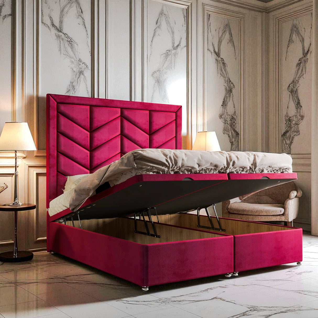 Lucenta Ottoman Storage Divan Bed Set| Divan Bed Warehouse
