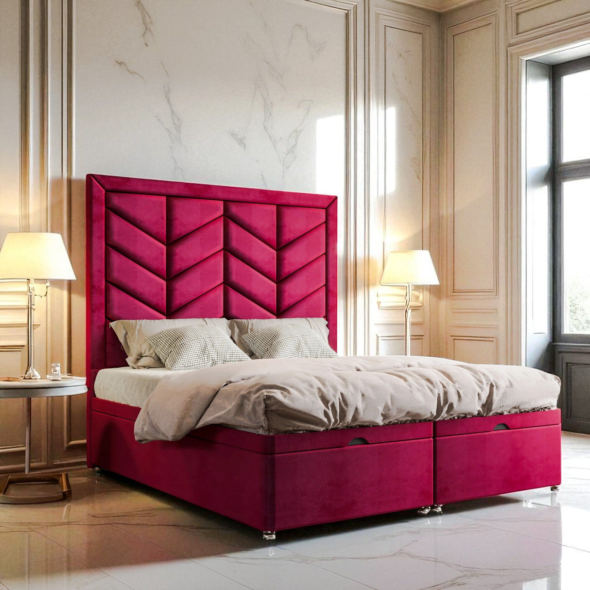 Lucenta Ottoman Storage Divan Bed Set - Divan Bed Warehouse