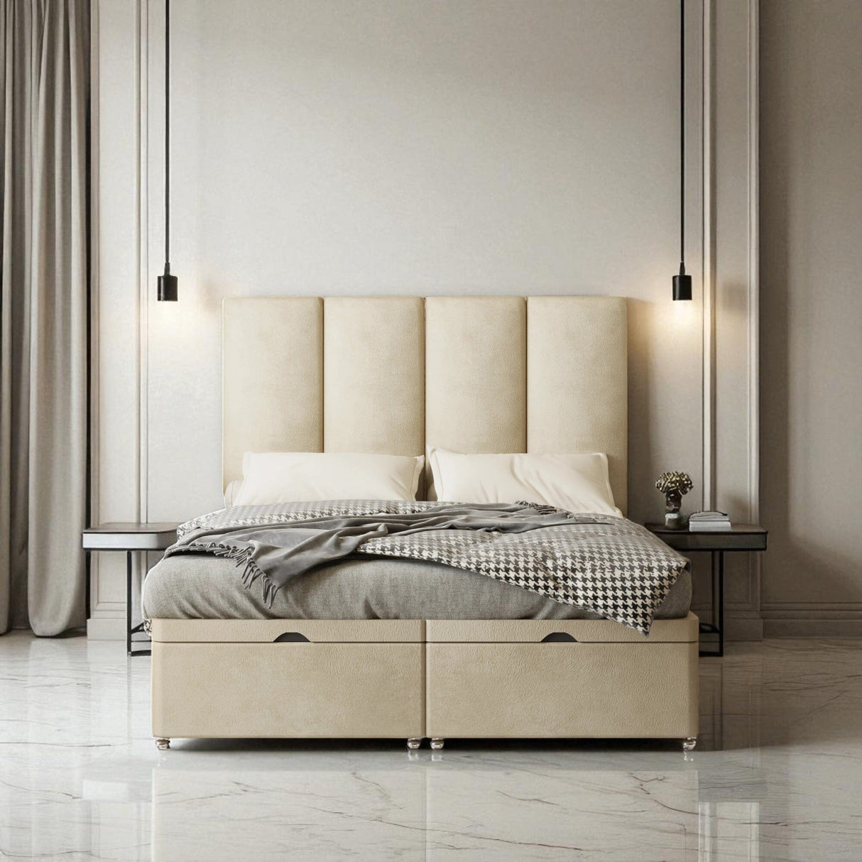 Velluto Ottoman Storage Divan Bed Set - Divan Bed Warehouse