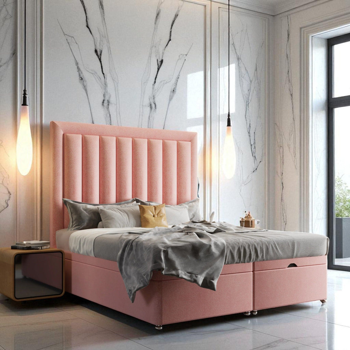 Zaffiro Ottoman Storage Divan Bed Set - Divan Bed Warehouse