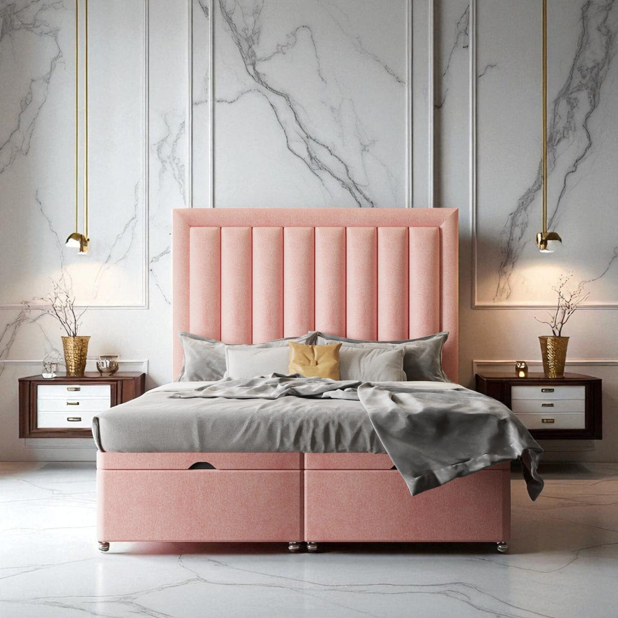 Zaffiro Ottoman Storage Divan Bed Set - Divan Bed Warehouse