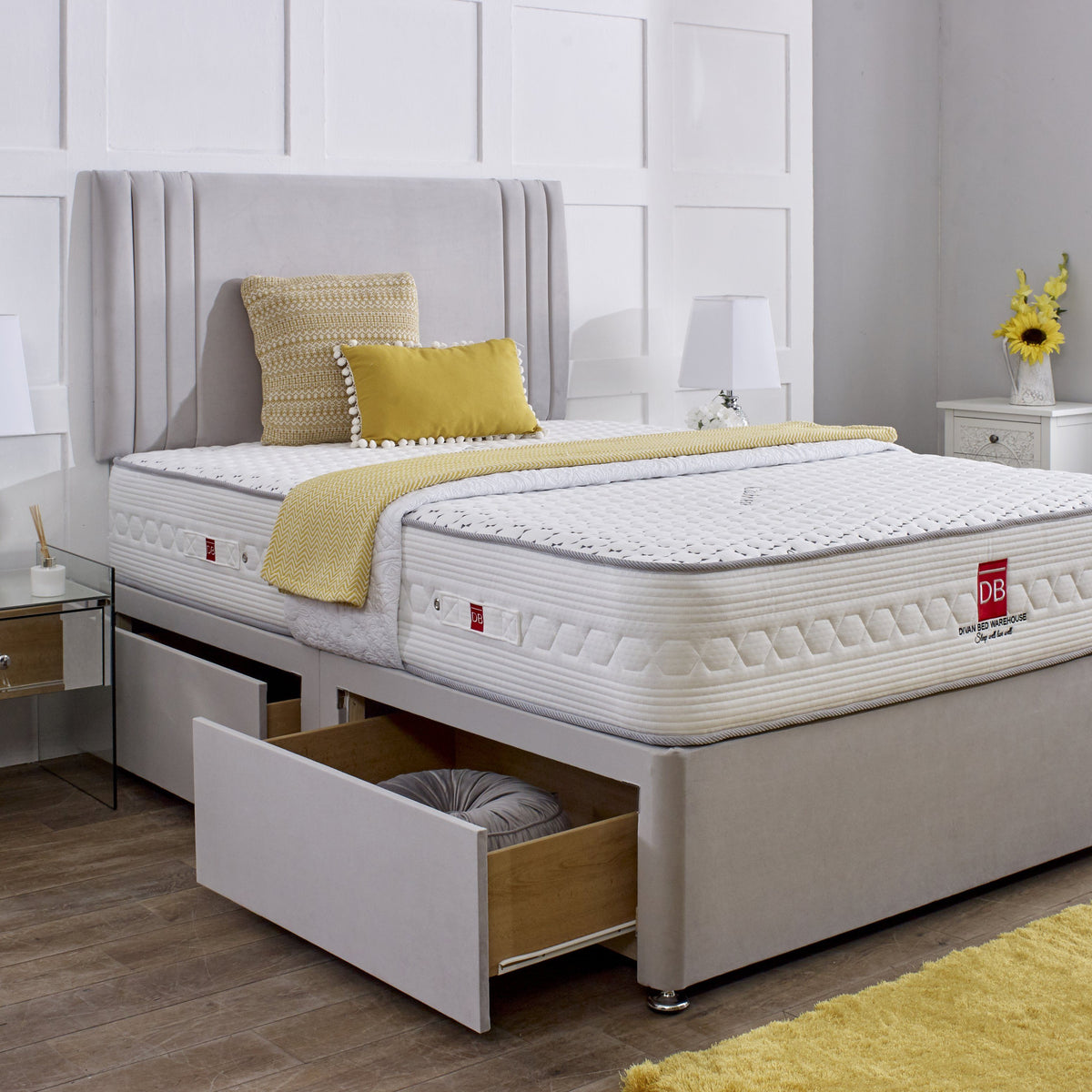 Valencia Divan Bed Set with Headboard Divan Bed Warehouse