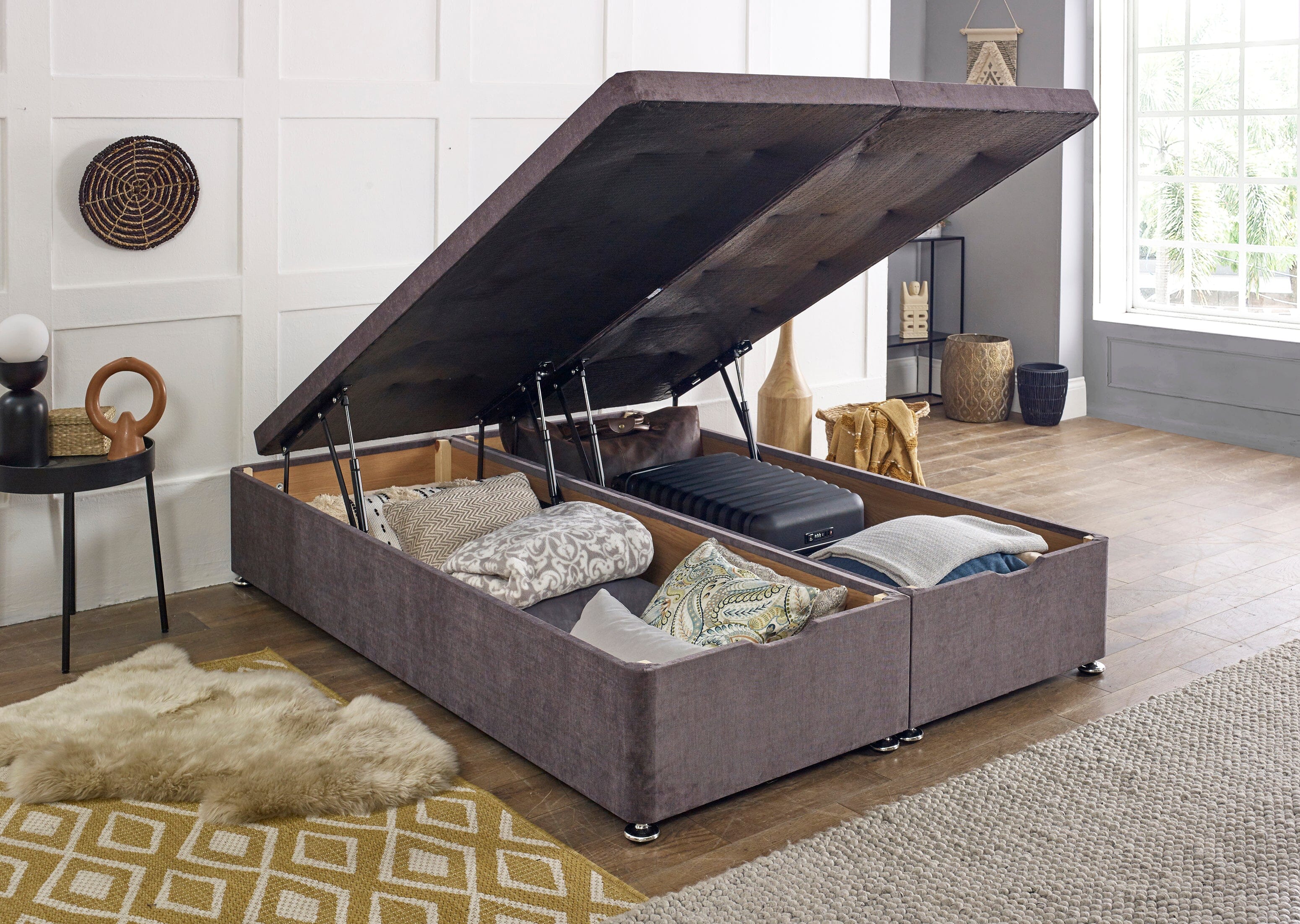 Luxury End Lift Ottoman Storage Divan Bed Base Divan Bed Warehouse