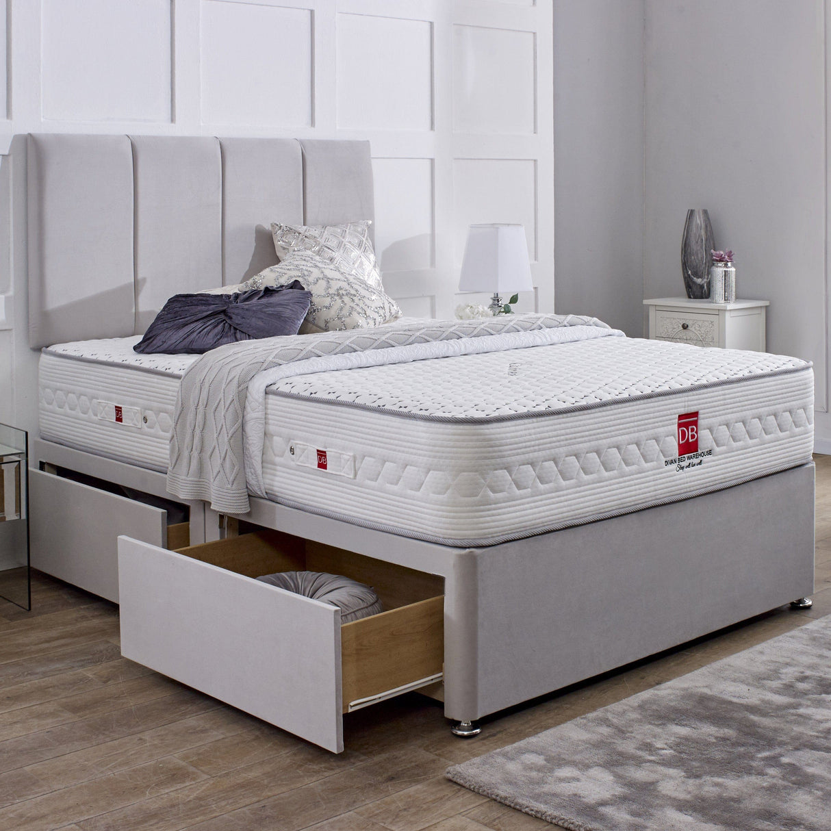 Worcester Divan Bed Set with Headboard - Divan Bed Warehouse