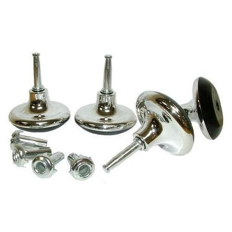 Chrome Bed Glides with Inserts - Set of 8 - Divan Bed Warehouse