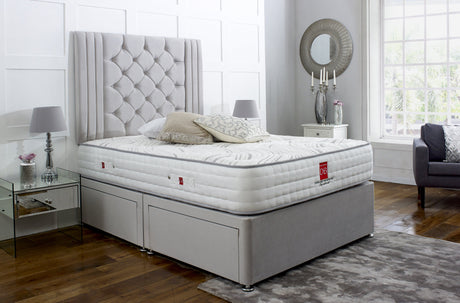 Regal Divan Bed Set with Tall Button Headboard - Divan Bed Warehouse