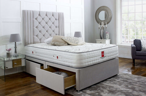 Regal Divan Bed Set with Tall Button Headboard - Divan Bed Warehouse