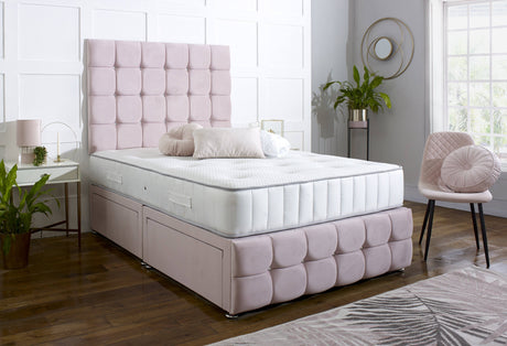 Delilah Divan Bed Set with Tall Button Headboard and Footboard - Divan Bed Warehouse