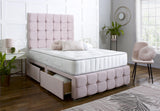 Delilah Divan Bed Set with Tall Button Headboard and Footboard - Divan Bed Warehouse