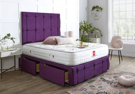 Turin Divan Bed Set with Tall Button Headboard and Footboard - Divan Bed Warehouse