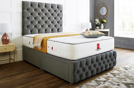 Regency Divan Bed Set With Tall Button Headboard Plus Footboard - Divan Bed Warehouse