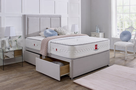Florence Divan Bed Set with Border Headboard - Divan Bed Warehouse