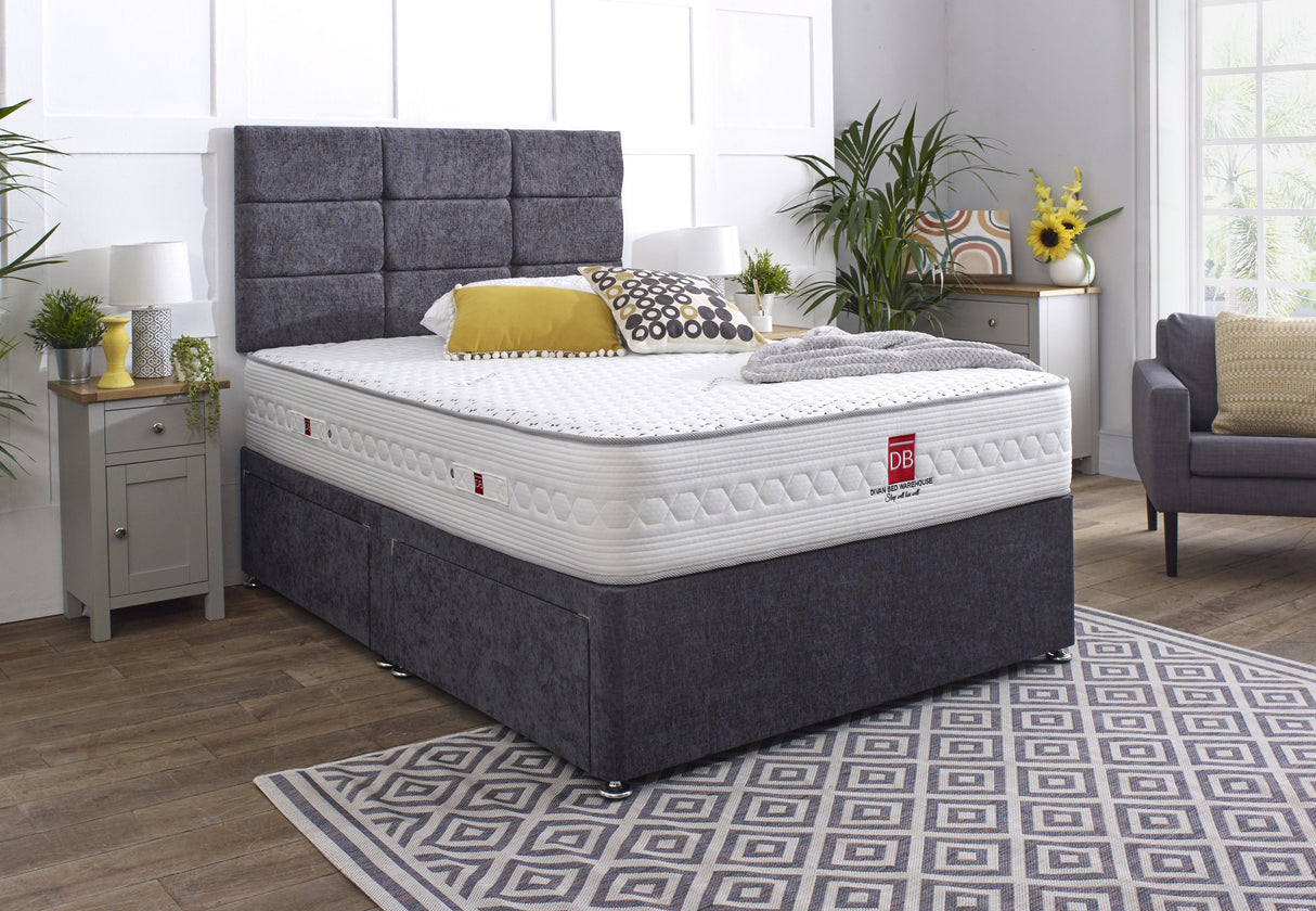 Monty Divan Bed Set with Button Headboard - Divan Bed Warehouse